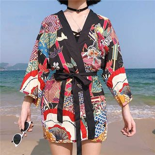Haori léger femme motifs japonais