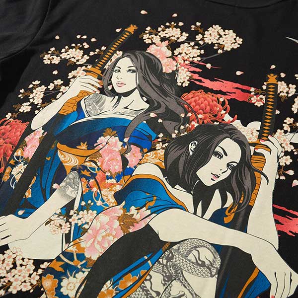 T-shirt imprimé guerrières japonaises-2.jpg