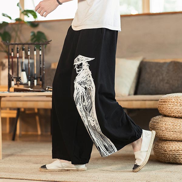 Pantalon japonais large imprimé samouraï-0.jpg