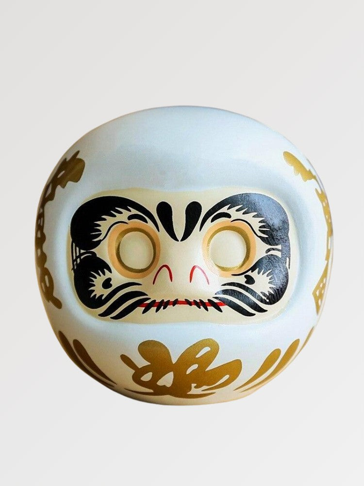 Daruma traditionnel blanc en céramique