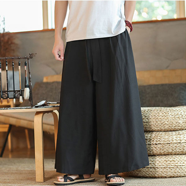 Pantalon Hakama japonais uni-5.jpg