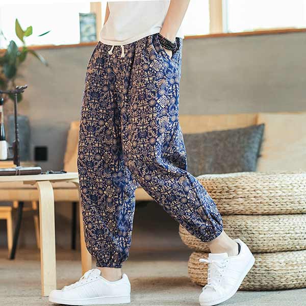 Pantalon japonais ample imprimé bleu-0.jpg