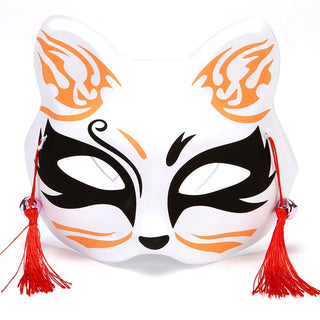 Masque japonais Kitsune orange