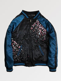 Veste Sukajan bicolore bleu broderie Carpe Koï-1.jpg