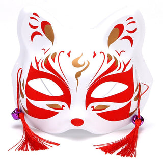 Masque japonais Kitsune feu
