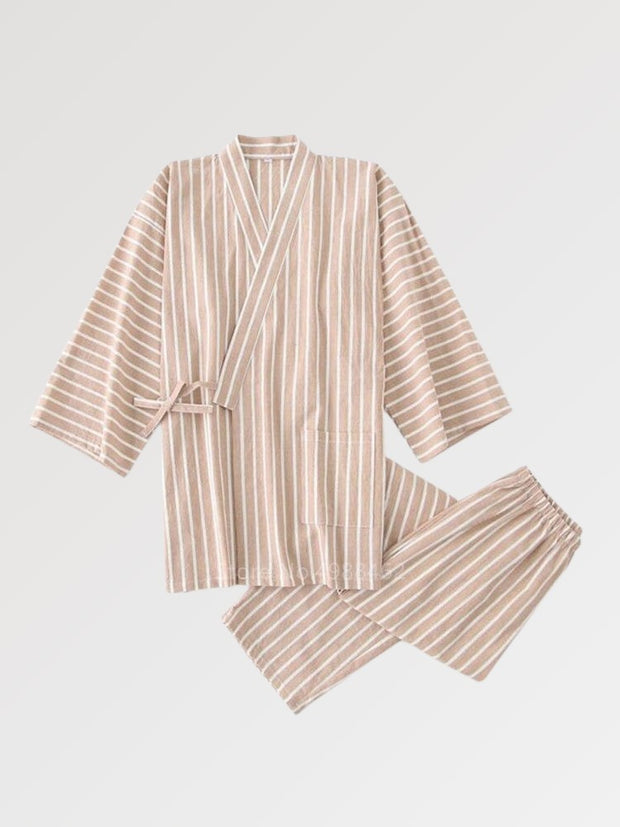Jinbei japonais épais rayé pantalon