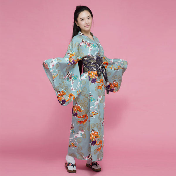 Yukata japonais femme motif Geisha-0.jpg