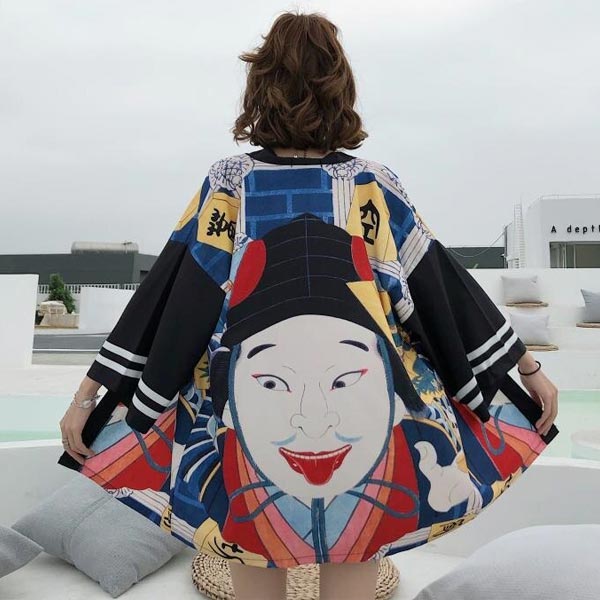 Haori léger motif Kabuki