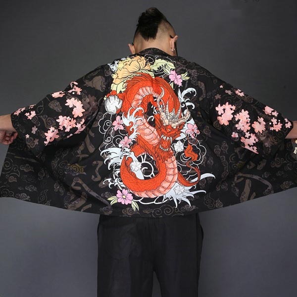 Veste Kimono Dragon Rouge Japonais-1.jpg