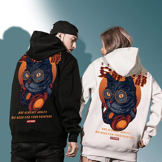 Hoodie japonais chat hipster