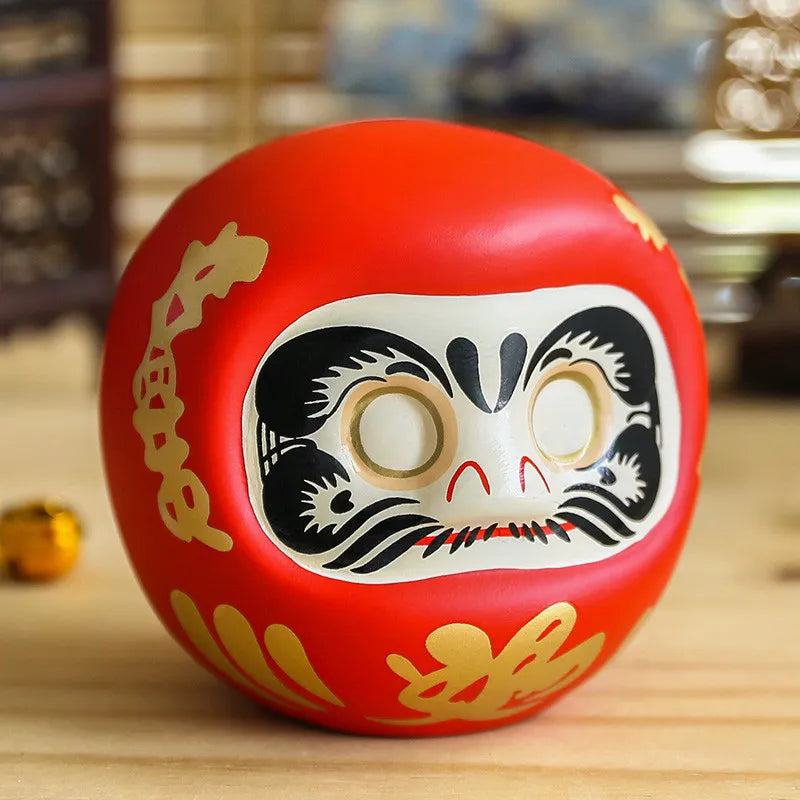Daruma traditionnel rouge en céramique