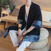 Veste Kimono Noir Original Bleu