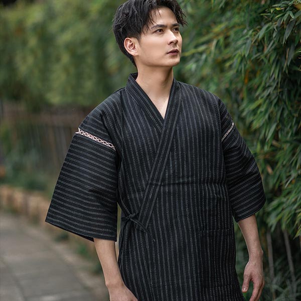 Jimbei traditionnel japonais rayé-2.jpg