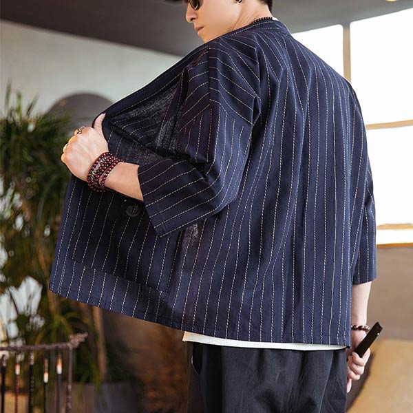 Veste Kimono Homme Moderne Unie-5.jpg