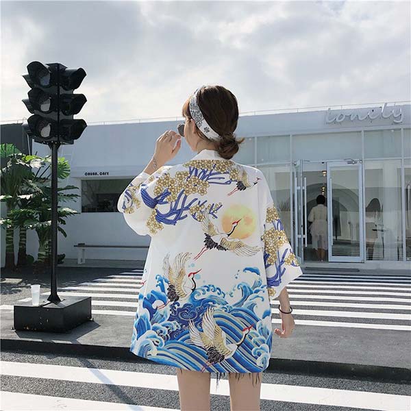 Haori pour femme Grues Kanagawa-1.jpg