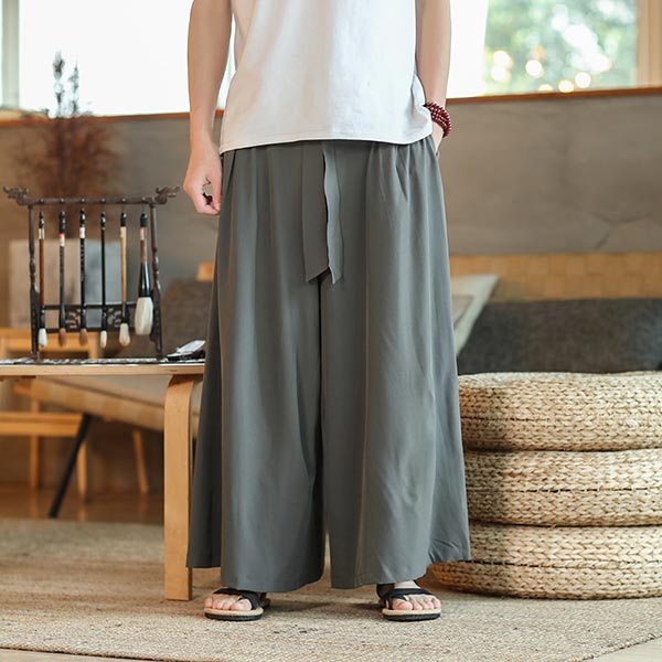 Pantalon Hakama japonais uni-2.jpg