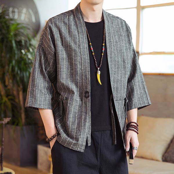 Veste Kimono Homme Moderne Unie-0.jpg