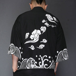 Veste Kimono Homme Simple Illustrée