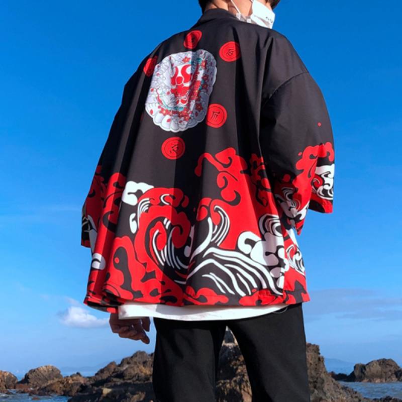 Veste Kimono Rouge Légendes & Symboles-0.jpg