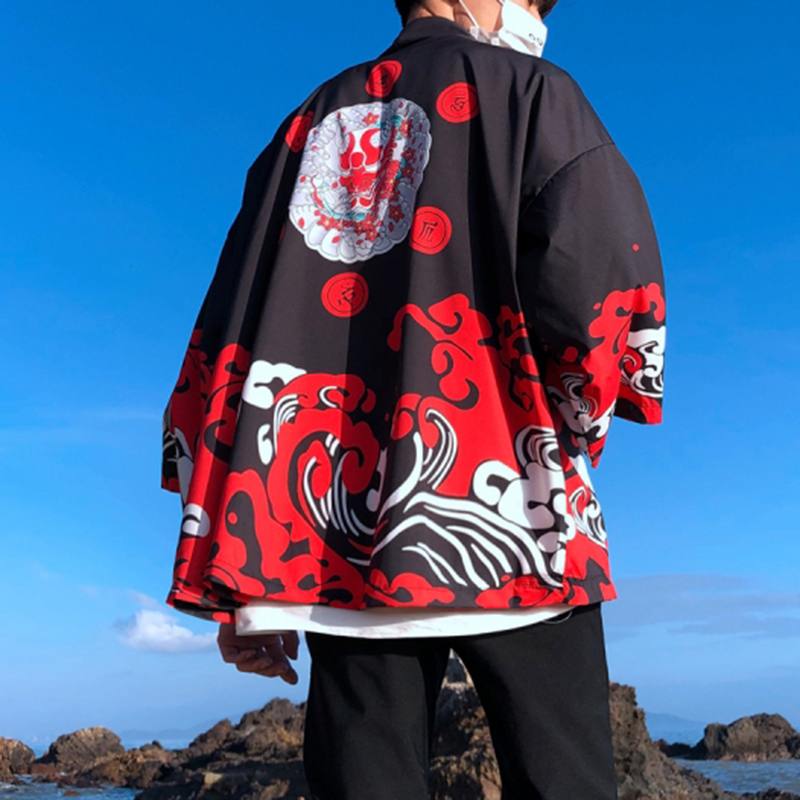 Veste Kimono Rouge Légendes & Symboles