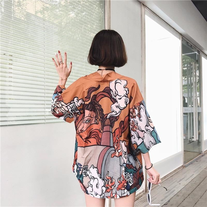 Veste Kimono Noir Estampe Démon-6.jpg