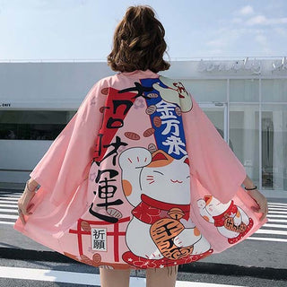 Kimono court Lucky Cat japonais