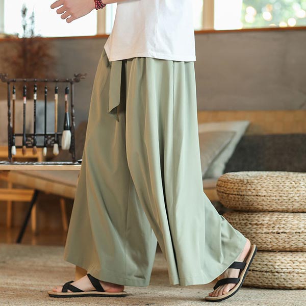 Pantalon Hakama japonais uni-0.jpg