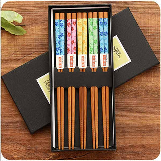 Coffret de baguettes japonaises en bois