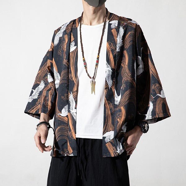 Veste Kimono Homme Envol de Grues-2.jpg