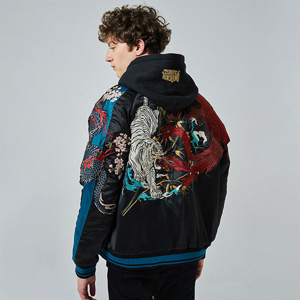 Sukajan veste japonaise tigre et phoenix