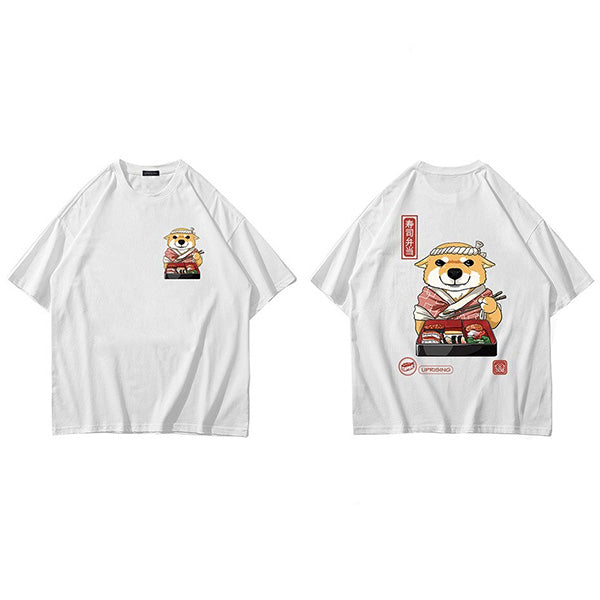 T-shirt shiba japonais et sushis-3.jpg