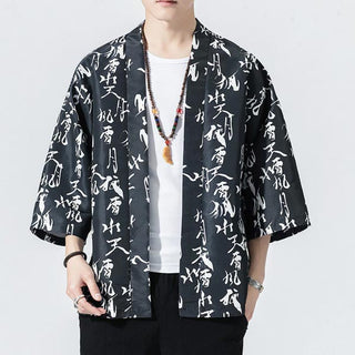 Veste Kimono Imprimés Kanji