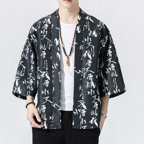 Veste Kimono Imprimés Kanji
