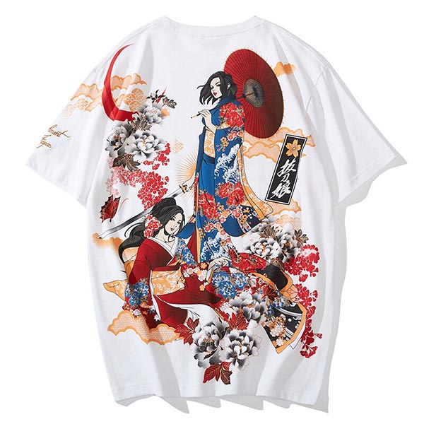 T-shirt japonais imprimé femmes kimono