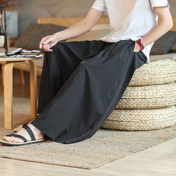 Pantalon Hakama japonais uni-7.jpg