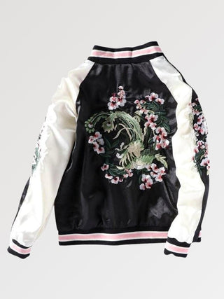 Sukajan bomber broderie florale