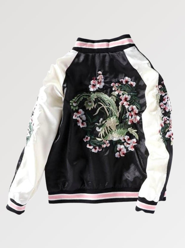 Sukajan bomber broderie florale