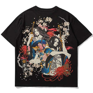 T-shirt imprimé guerrières japonaises