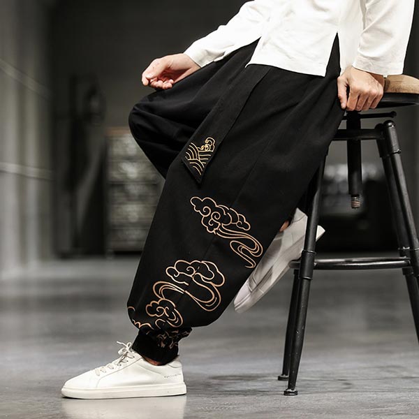 Pantalon large pour homme motifs japonais Kumo-1.jpg