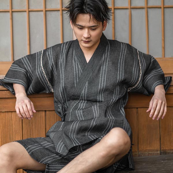 Jimbei japonais pour homme gris à rayures-1.jpg