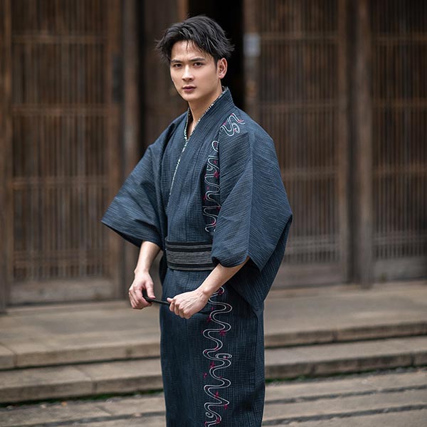 Kimono Yukata Homme Strié