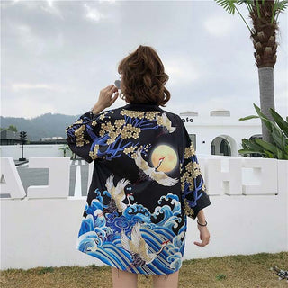 Haori pour femme Grues Kanagawa