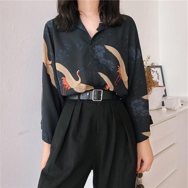 Chemise style Haori motif grues japonaises-1.jpg