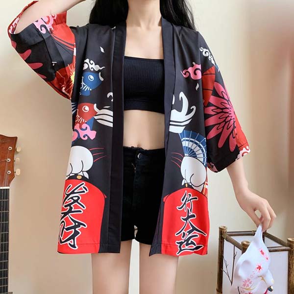 Veste kimono femme Maneki Neko-1.jpg