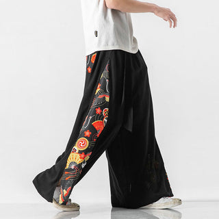 Pantalon très large motifs traditionnels japonais
