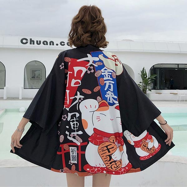 Kimono court Lucky Cat japonais-0.jpg