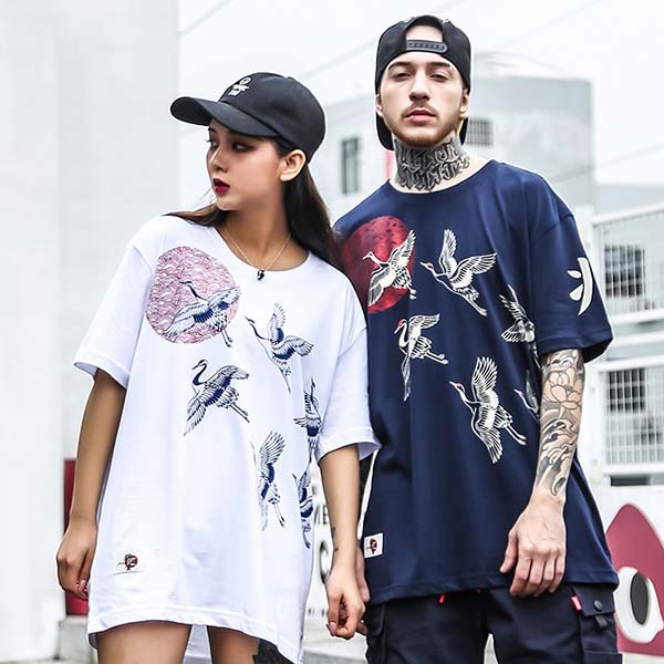 T-shirt envol de grues japonaises