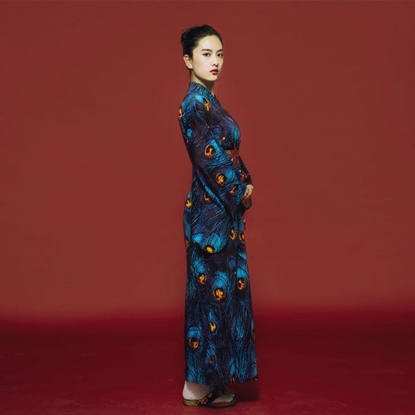 Kimono japonais femme imprimé paon-1.jpg