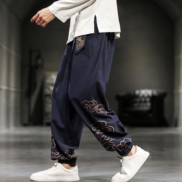 Pantalon large pour homme motifs japonais Kumo-9.jpg