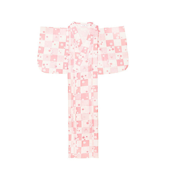 Kimono japonais femme rose à carreaux-5.jpg